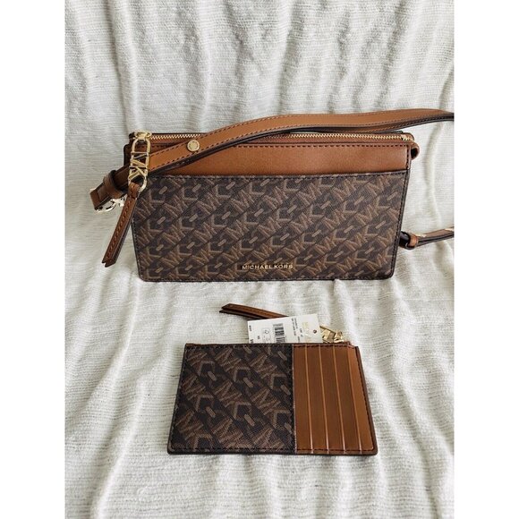 NWT Michael Kors Empire  Signature Logo Convertible Crossbody Bag & Card Case - Picture 9 of 14